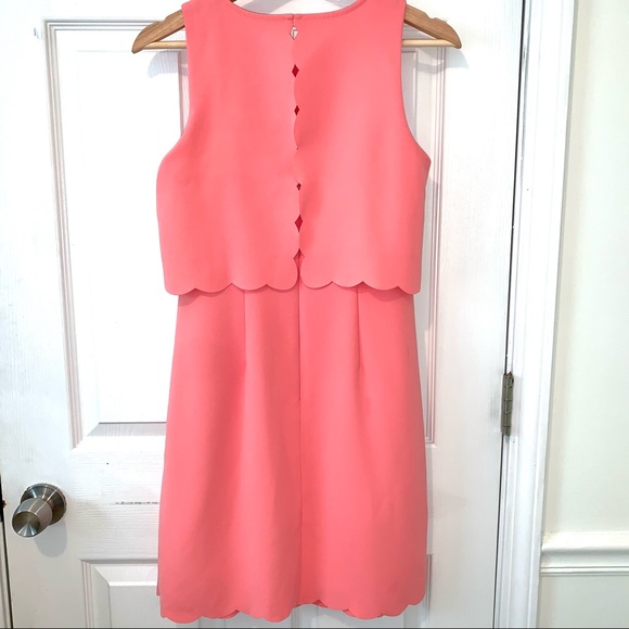 LOFT Pink Scallop Dress Size 4 Petite - Picture 7 of 11